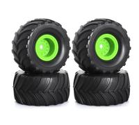 RC Neumáticos Ruedas para FCX24 para SCX24 C10 para JLU para Deadbolt para Bronco 1/24 Llantas Rueda Neumáticos 4 Uds OD: 52mm X 27mm Hex 7mm Crawler Car Monster Truck(Green)