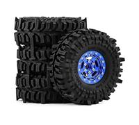 RC Neumáticos Ruedas Para SCX10 Para TRX4 90046 YKRC Thor 1/10 1,9 Pulgadas Ruedas Metal Neumáticos Barro Modelo Accesorio Ensamblar Piezas Repuesto Modificadas(Blue)