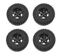 RC Neumáticos Ruedas para WPL para FAYEE para MN 99S 98 MN300 4 Uds Neumáticos Ruedas Metal con Cerraduras Cuentas Coches RC Modificación Mejora Accesorios Modelo(Black)