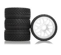 RC Orugas Accesorios Para Arrma Para Losi Para Kyosho Para Tamiya Para Hpi WR8 Para Hsp 1/8 1/7 RC Neumáticos De Carretera Y Ruedas Plástico Hexagonales 17mm Para Coche Derrape(WHITE)