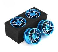 RC Orugas Accesorios Para Hsp 94123 94122 Para Tamiya Para TT02 Para Sakura D5 1/10 4 Uds 52mm Llanta De Rueda Metal Para Cubo Neumático Goma En Derrape Carretera Touring(Blue)