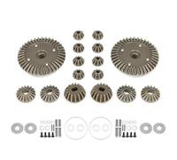 RC Orugas Accesorios Para Tamiya XV-02 MB-01 XM-01 22049 1/10 Caja Diferencial De Metal Y Juego Engranajes 39T RC Piezas Mejora Coche Accesorios(Brown,B)