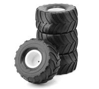 RC Orugas Maquetas Para Losi Para Mini Para LMT 1/18 1/10 4 Uds. Ruedas Neumáticos 100Mm 12Mm Hexagonal RC Monster Truck Para Buggy Piezas Mejora Coche(White)