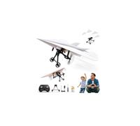 Rc Paper Airplane Kit with Gyro Stabilizer- DIY Model Airplanes Launcher Construction Set w/Dual Propellers, Electric Remote Control Plane, Foldable Lightweight Glider Tool for Hobbyists Beginner