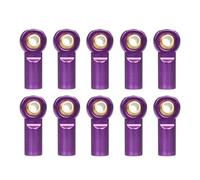 RC Piezas Coche Compatibile con Axial para SCX10 D90 D110 para Tamiya 1/10 Coche Radiocontrol Upgrade Piezas Metal M3 Aluminio Conexión Extremo Varilla Junta Esférica 10pzs(Purple)
