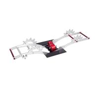 RC Piezas Coche Compatible con 1/10 para LCG RC Crawler Piezas De Mejora CNC Marco De Aluminio Viga Caja De Cambios Delantera Parachoques Lateral Pedales Todoterreno(Silver)