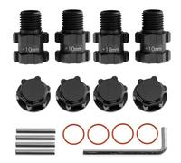 RC Piezas Coche Compatible con Arrma 1/10 3S para Granite Mega para Senton para Typhon RC Piezas De Coche Adaptasdor Bujes Hexagonales Rueda 14mm A 17mm Ancho 10mm(Black)