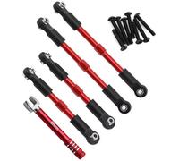 RC Piezas Coche Compatible con ARRMA para Gorgon Mega 550 2WD para VORTEKS 1/10 RC Piezas De Coche Aleación Aluminio Varilla Tracción Completa para Juego Enlace Compuesto 4 Uds(Red)