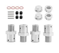 RC Piezas Coche Compatible con Arrma para Kraton para Outcast 1/7 1/8 RC Coche Piezas Upgrade 4 Adaptadores Hexagonales Extendidos para Cubo Rueda 17 Mm (conversión 13 Mm A 17 Mm)(Silver)
