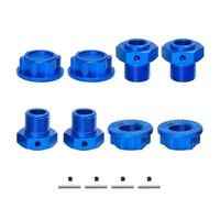 RC Piezas Coche Compatible con Arrma para Kraton para Outcast 4S V2 1/10 para Mojave 1/8 RC Piezas De Mejora Coche Adaptasdor Hexagonal Rueda Metal 17mm 4 Uds(Blue)