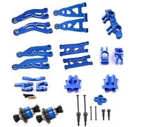 RC Piezas Coche Compatible con Arrma para Mojave para GROM OP 1/14 RC Piezas De Actualización Coche Bloque Dirección Metal Brazo Suspensión Eje Transmisión Cubierta Caja Cambios(Blue)
