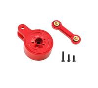 RC Piezas Coche Compatible con ARRMA para Rock para Granito para Kraton para Outcast 3S 4S 1/10 1/8 RC Piezas De Coche Servo Protector Metal Enlace Fijo 23T 25T(Red)