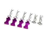 RC Piezas Coche Compatible con Axial para Capra para Yeti para SCX10 1/5 1/8 1/10 1/12 RC Modelo Piezas De Coche 4 Uds Carcasa De Metal para Coche Clip De Cuerpo Fijo con Pestaña(Purple)