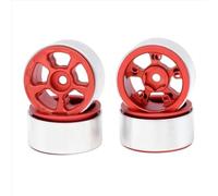 RC Piezas Coche Compatible con Axial para SCX24 AX24 para FCX24 Enduro24 para TRX4M 1/24 1/18 RC Piezas De Mejora De Coche 4 Uds Llantas De Metal De 1,0 Pulgadas(Red)
