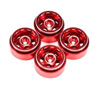 RC Piezas Coche Compatible con FCX24 para SCX24 Enduro24 para TRX4M 1/18 1/24 RC Crawler Coche Piezas Upgrade Aluminio 1.0 Pulgada Negativo Offset Llanta(Red)