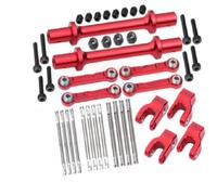 RC Piezas Coche Compatible con LOSI para Mini para LMT 1/18 RC Coche Piezas Upgrade Juego De Barras Estabilizadoras Delantera Y Trasera De Aluminio 7075(Red)