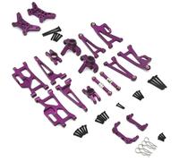 RC Piezas Coche Compatible con MJX 14209 14210 1/14 Piezas De Coche RC Copa De Dirección De Metal Superior Inferior para Juego De Brazo Oscilante Soporte De Torre De Choque Poste del Cuerpo(Purple)
