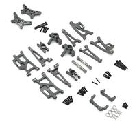 RC Piezas Coche Compatible con MJX 14209 14210 1/14 Piezas De Coche RC Copa De Dirección De Metal Superior Inferior para Juego De Brazo Oscilante Soporte De Torre De Choque Poste del Cuerpo(Gray)