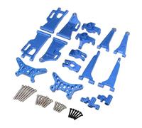 RC Piezas Coche Compatible con MJX 14210 14209 H14BM 1/14 RC Piezas De Coche Copa Dirección Metal Juego Brazo Superior Inferior Soporte Torre Choque Poste del Cuerpo(Blue)