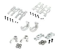 RC Piezas Coche Compatible con MJX Piezas De Mejora Coche 10303 10304 1/10 RC, Cojinete Copa Dirección Metal Delantero Y Trasero para Kit Brazo Oscilante(Silver)