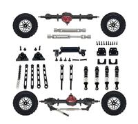 RC Piezas Coche Compatible con MN82 LC79 MN82S MN82Pro MN82T 1/12 RC Piezas De Coche Eje Trasero Delantero De Metal para Varilla De Enlace del Chasis Juego De Neumáticos Amortiguadores(Black)