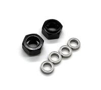 RC Piezas Coche Compatible con Tamiya DT-02 DT03 DT04 58741 1/10 RC Piezas De Coche Rodamiento Aleación Aluminio Metal Hexagonal Uso Rueda Delantera 2 Uds(Black)