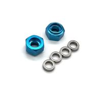 RC Piezas Coche Compatible con Tamiya DT-02 DT03 DT04 58741 1/10 RC Piezas De Coche Rodamiento Aleación Aluminio Metal Hexagonal Uso Rueda Delantera 2 Uds(Blue)