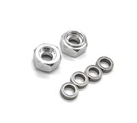 RC Piezas Coche Compatible con Tamiya DT-02 DT03 DT04 58741 1/10 RC Piezas De Coche Rodamiento Aleación Aluminio Metal Hexagonal Uso Rueda Delantera 2 Uds(Silver)