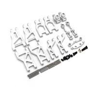 RC Piezas Coche Compatible con Tamiya para Hornet para EVO 58742 DT02 DT03 1/10 RC Piezas De Mejora De Coche Metal para Brazo Oscilante Juego Vulnerable 8 Uds(Silver)