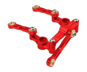 RC Piezas Coche Compatible con Tamiya TT 02 para TT02 1/10 RC, Piezas De Coche, Conjunto Dirección Rodamiento Bolas Aleación Aluminio Varilla Amarre(Red)