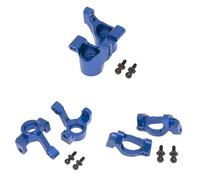 RC Piezas Coche Compatible con Traxxas para LaTrax para Teton 1/18 RC Piezas De Coche 6 Uds Bloque Dirección Delantera Metal Rueda Trasera Portaeje(Blue)