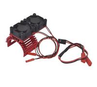 RC Piezas Coche Compatible con Traxxas para Slash 1/10 RC Coche para Buggy Piezas Upgrade Disipador Motor Aleación Aluminio con Ventilador Refrigeración(Red)