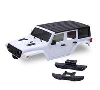 RC Piezas Coche Compatible con TRX4M para Defender para Bronco para Wrangler 1/18 RC Piezas De Actualización Coche Carrocería con Parachoques Delantero Trasero Batalla 155mm(Silver)