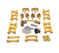 RC Piezas Coche Compatible con WLtoys 144001 144002 144010 124016 124018 124019 XDKJ-001 XDKJ-006 AM-X12 1/14 1/12 RC Piezas De Coche Metal(Yellow)