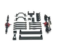 RC Piezas Coche Compatible con WPL C64 1/16 RC, Piezas De Mejora Coche, Pedales Pie Eje Delantero Y Trasero Metal, Varilla Tracción, Marco Suspensión, Base Timón(Black)