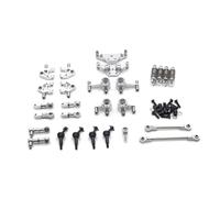 RC Piezas Compatible con Wltoys 284131 K969 K979 K989 K999 1/28 Piezas De Actualización Coche RC para Brazo Oscilante, Varillaje Copa Dirección, Soporte Amortiguador(Silver)