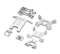 RC Piezas de Actualización Kit de Reemplazo de Metal Amortiguador Soporte Trasera Parachoques Instalación Rápida Adecuado para Autos Control, Plata