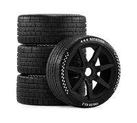 RC Reemplazar Accesorios para Arrma para Infraction para Limitless para Felony 1/7 1/8 Huan Nao X3Gt RC Coche Universal 4 Uds Neumáticos 17Mm Ruedas Hexagonales Carretera