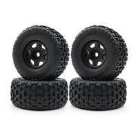 RC Reemplazar Accesorios para Arrma para Mojave para Grom 1/14 RC Coche 4 Uds Llantas De Ruedas Plástico con Neumáticos Goma Piezas Repuesto Decorativas(Black)