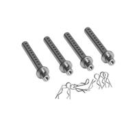 RC Reemplazar Accesorios para Axial para SCX10 90046 90047 D90 TF2 para Tamiya CC01 1/10 4 Piezas Aleación De Aluminio Coche RC Postes Carrocería Soporte con Clip R Oruga(Titanium)