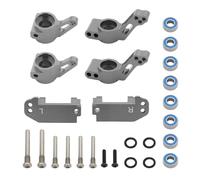 RC Reemplazar Accesorios para Traxxas 2WD para Slash para Stampede para Rustler 1/10 Bloques Dirección Metal Ruedas Delanteras Soportes Eje Trasero Kit Piezas(Gray)