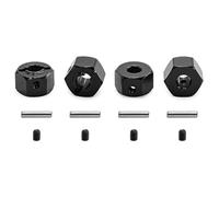 RC Reemplazar Accesorios para TRAXXAS para Mini para Maxx Camión Monstruo 4 Piezas Metal Rueda De 12 Mm Buje Hexagonal Coche RC Mejora Accesorios(Black)