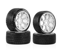 RC Reemplazos Piezas Para ARRMA 1/7 Para Felony Para Infraction 6S RWD Para FS Para Racing Para Mustang GT RC Juego Neumáticos 2 Uds Rueda Hexagonal Delantera Trasera 17mm Tyr(White)