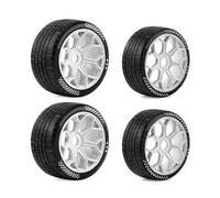 RC Reemplazos Piezas Para Arrma Para Felony 1/7 Para Infraction 6S Para FS Para Racing Para Mustang GT Neumático Escalonado Hexagonal Carretera 17mm 2 Uds Ruedas Delanteras Traseras(White)