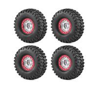 RC Reemplazos Piezas Para Axial Para SCX10 Para TRX4 Para TRX6 Gen8 1/10 4 Uds 2.2"neumáticos Para Trepador Control Remoto Con Ruedas Beadlock Hexagonal 12mm Fácil Instalar(Red)
