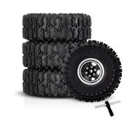 RC Reemplazos Piezas Para TRX4M Para SCX24 Para FMS 1/18 1.0 Pulgadas Neumáticos Y Ruedas Trepador Control Remoto Juego 4 Uds Goma Con Llanta Para Todoterreno Adventu(Brown,C)