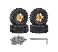 RC Reemplazos Piezas Para TRX4M Para SCX24 Para FMS Para FCX24 AX24 Para Ascent-18 1/18 1/24 4 Uds 1.3 Pulgadas Cubierta Aluminio Hub RC Crawler Piezas Mejora(Yellow)