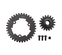 RC Spur Motor Gear Juego de acero premium 35T REEMPLACIÓN DE PINS de engranaje espoloso para Traxxas X Maxx 6S 8S 1/5 RC Módulo de engranaje negro M1.5 con tornillos (18T)