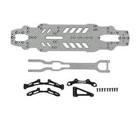 RC Touring Car Chasis Kit Fibra de Carbono Aleación de Aluminio Actualización Placa Inferior Rígido Flexible Ligero Alto Rendimiento para 3RACING ADVANCE S64 RC 1/10 Touring Car (SSG de plata)