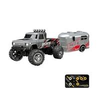 RC Truck - Auto controlado remoto, RC Truck Crawler | Vehículo RC de camión pequeño, rastreador fuera de carretera recargable, camión RC para niños desde 6 años, 1 64 escala con luces para el interior